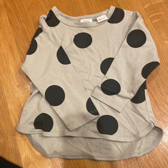 Zara Polka Dot Cotton Long Sleeve Tee 12-18 months - Picture 1 of 4